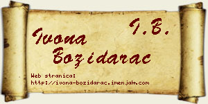 Ivona Božidarac vizit kartica